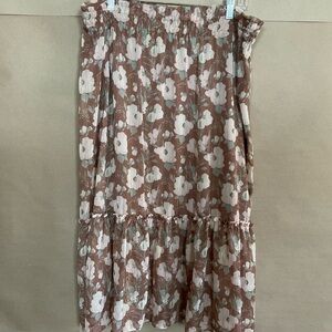 Lauren Conrad maxi skirt. Brown and cream. Size XL
